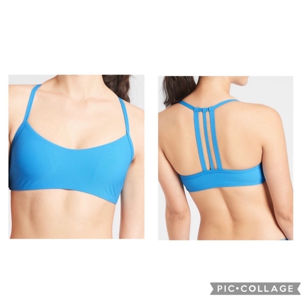 ATHLETA Women’s Blue CLOUDBREAK RIBBED STRAPPY Bikini Top Size Small